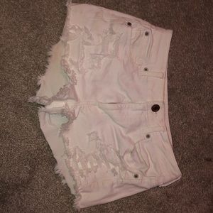WHITE AMERICAN EAGLE JEAN SHORTS